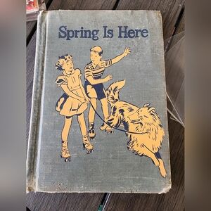 Vintage Book 'Spring Is Here' with Blue and Yellow Cover
